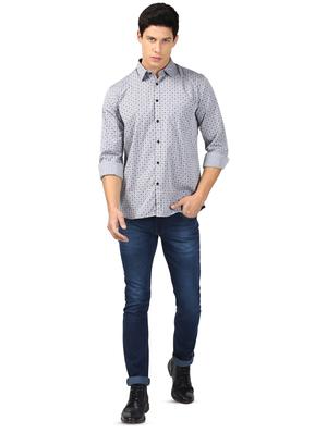 grey printed casual shirt - 17670017 - Standard Image - 4