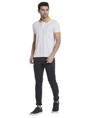 grey solid flat front casual trouser - 17670018 - Standard Image - 4