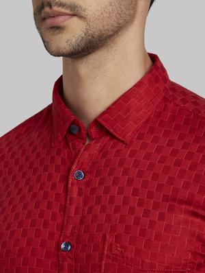 red checkered casual shirt - 17670021 - Standard Image - 5