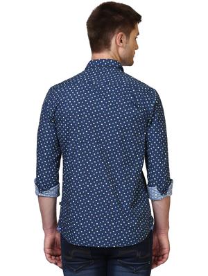 navy blue printed casual shirt - 17670030 - Standard Image - 3
