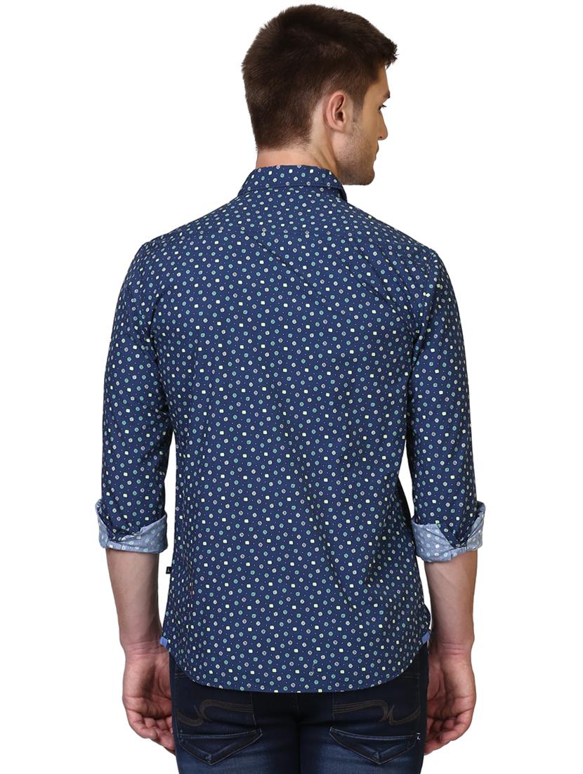 navy blue printed casual shirt - 17670030 - Zoom Image - 3