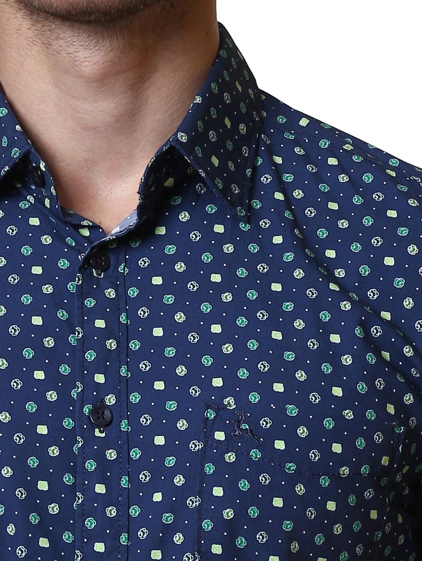 navy blue printed casual shirt - 17670030 - Zoom Image - 5