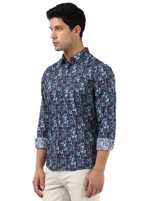 blue printed casual shirt - 17670033 - Standard Image - 3