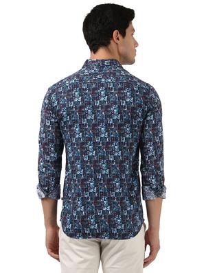 blue printed casual shirt - 17670033 - Standard Image - 4