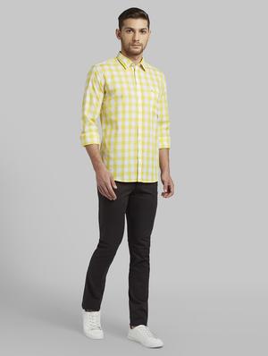 yellow checkered casual shirt - 17670042 - Standard Image - 4