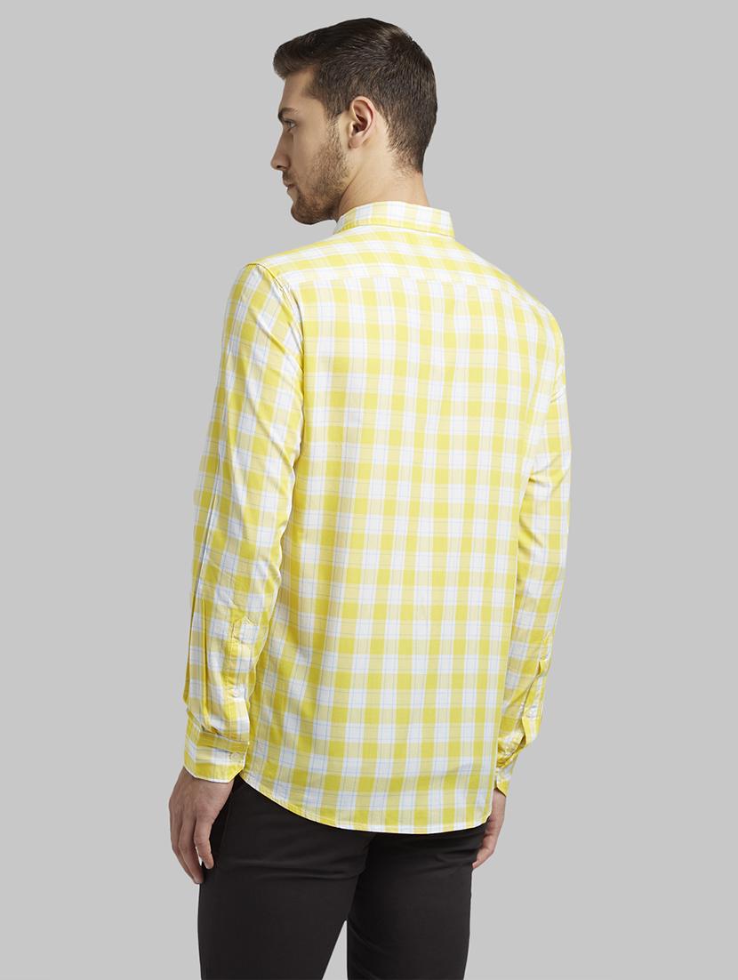 yellow checkered casual shirt - 17670042 - Zoom Image - 3
