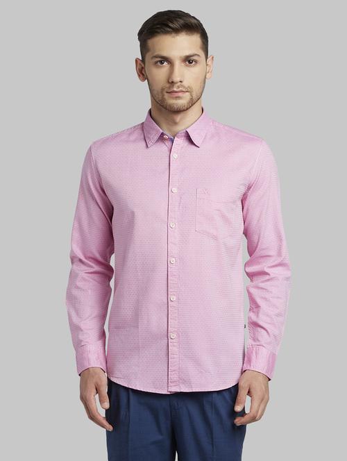 pink self design casual shirt - 17670046 - Standard Image - 1