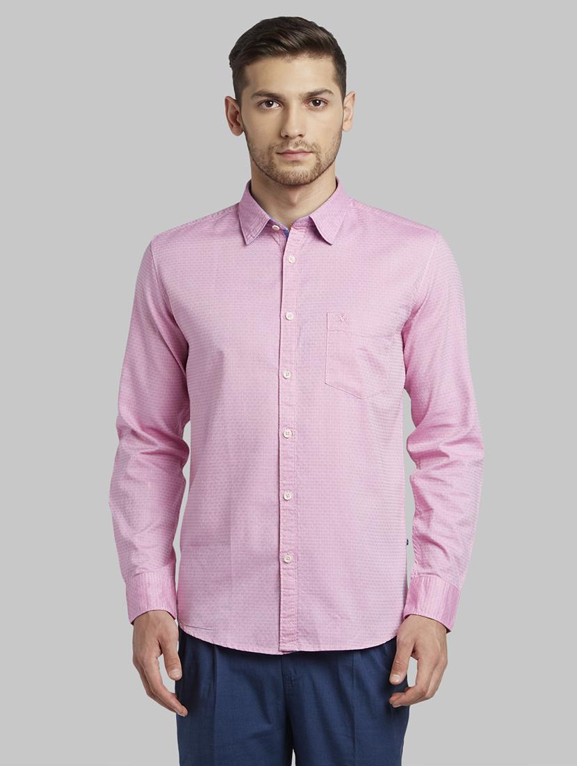 pink self design casual shirt - 17670046 - Zoom Image - 1