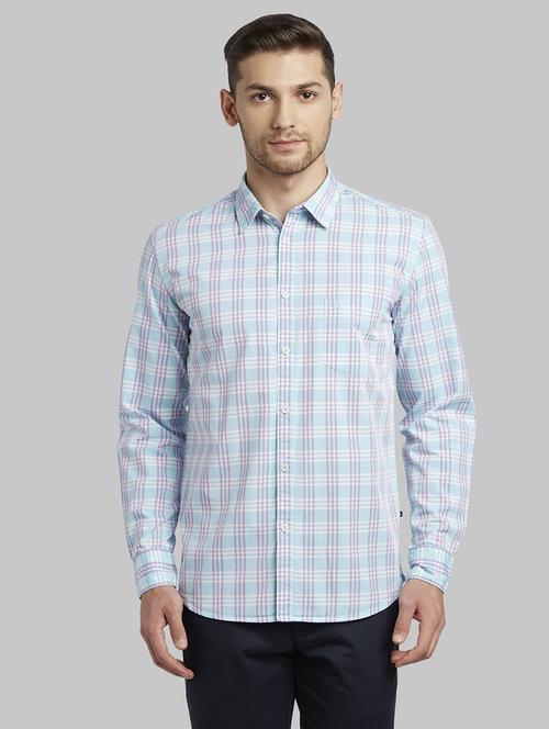 blue checkered casual shirt - 17670048 - Standard Image - 1