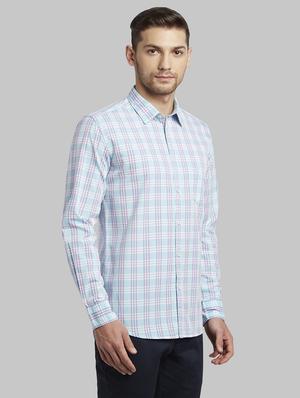blue checkered casual shirt - 17670048 - Standard Image - 2