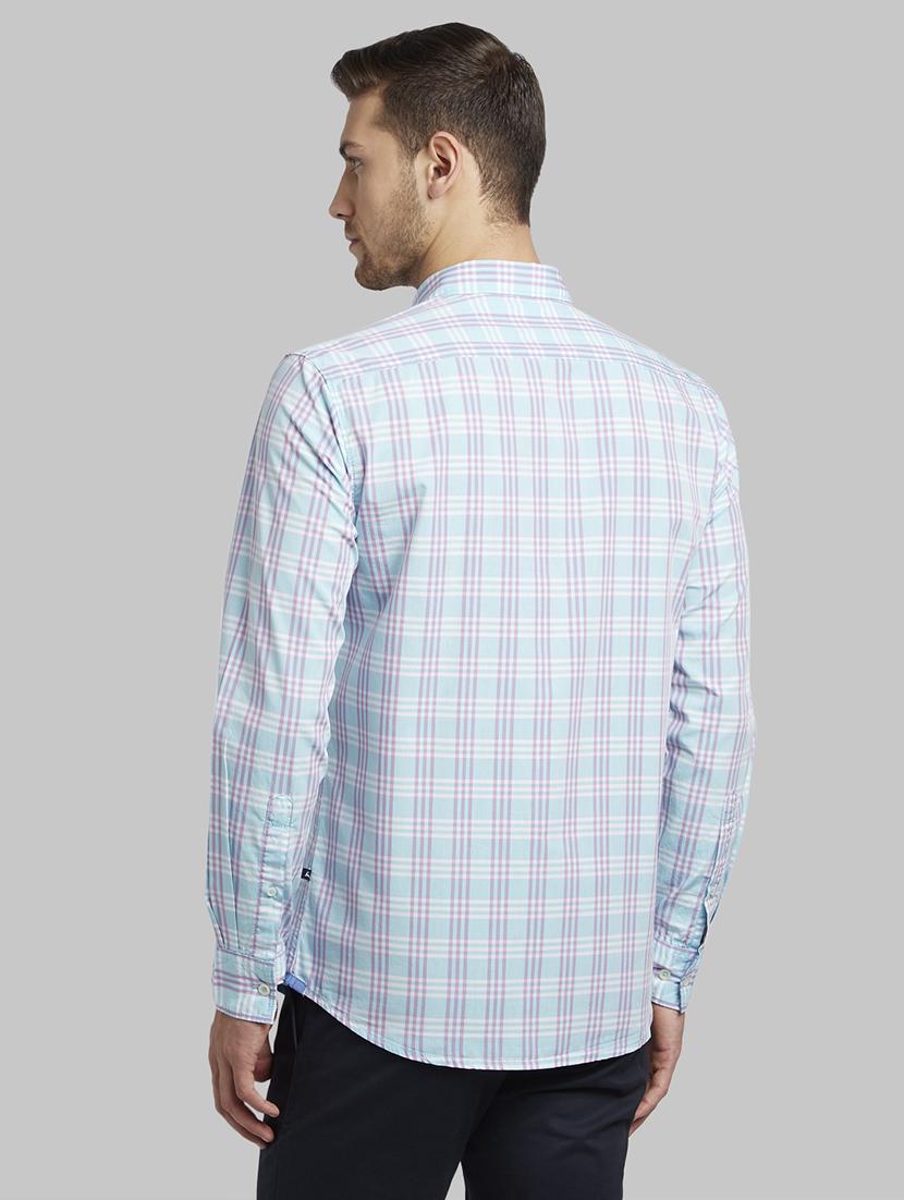 blue checkered casual shirt - 17670048 - Zoom Image - 3