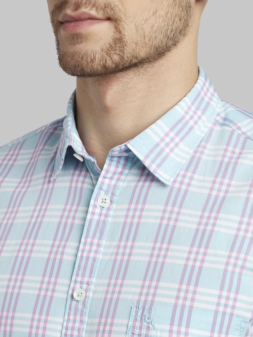 blue checkered casual shirt - 17670048 - Zoom Image - 5