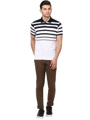 brown solid flat front casual trouser - 17670050 - Standard Image - 4