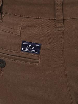 brown solid flat front casual trouser - 17670050 - Standard Image - 5