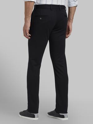 black textured flat front casual trouser - 17670052 - Standard Image - 3