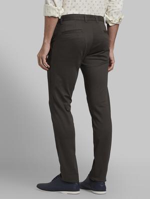 grey textured flat front casual trouser - 17670055 - Standard Image - 3