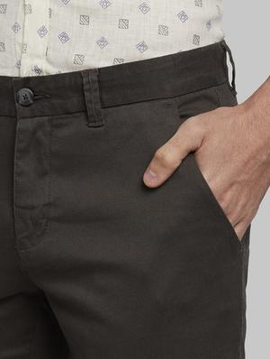 grey textured flat front casual trouser - 17670055 - Standard Image - 5
