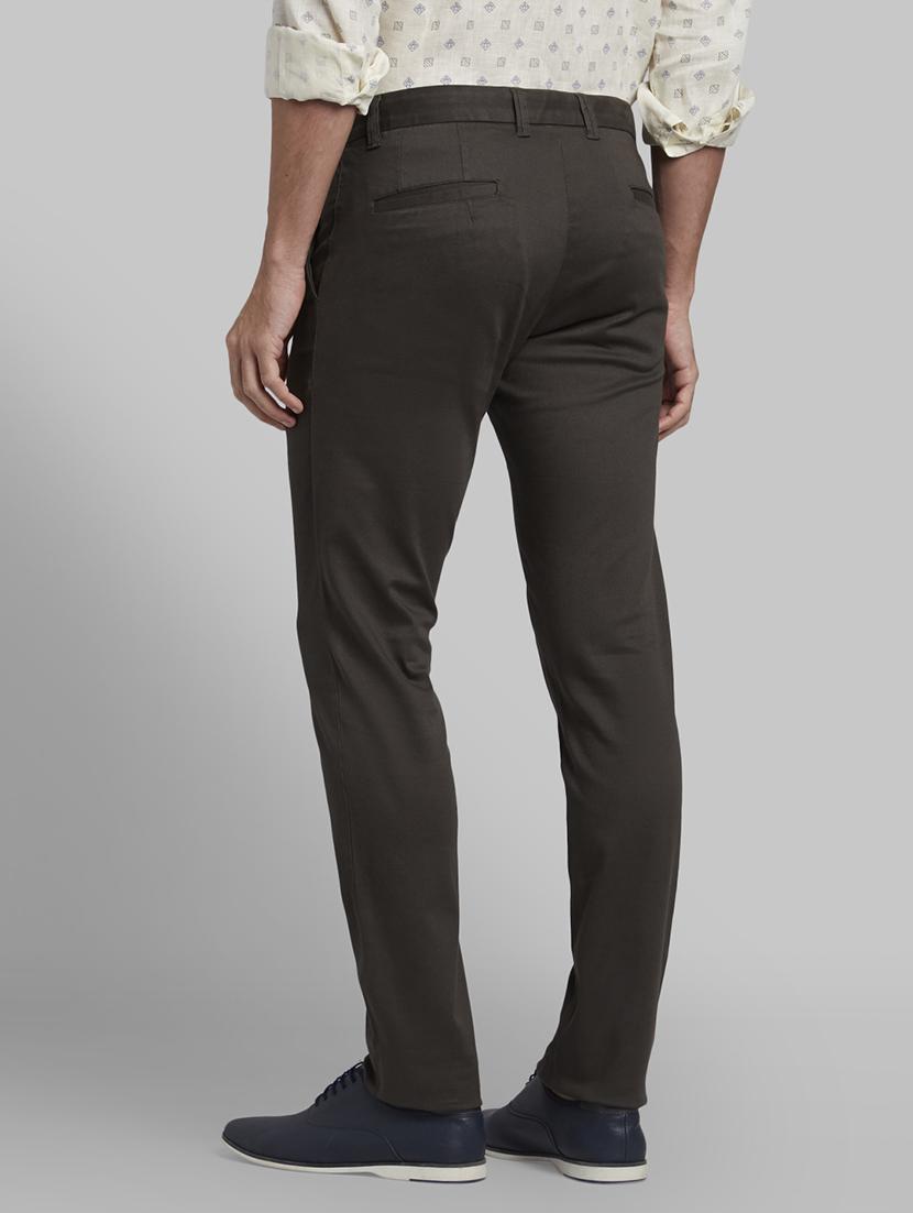 grey textured flat front casual trouser - 17670055 - Zoom Image - 3