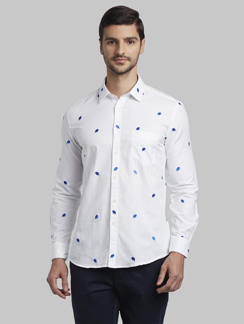 white self design casual shirt - 17670068 - Standard Image - 1