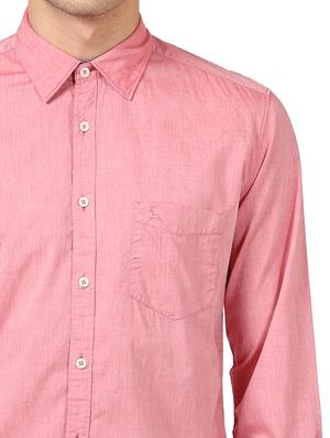 pink solid casual shirt - 17670074 - Standard Image - 5