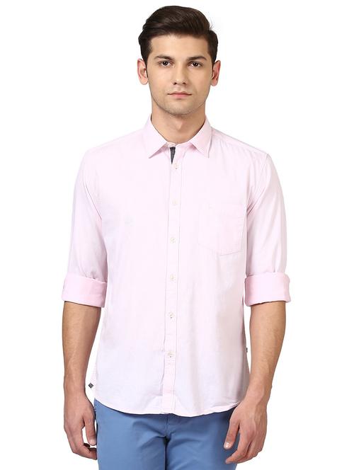 pink solid casual shirt - 17670075 - Standard Image - 1