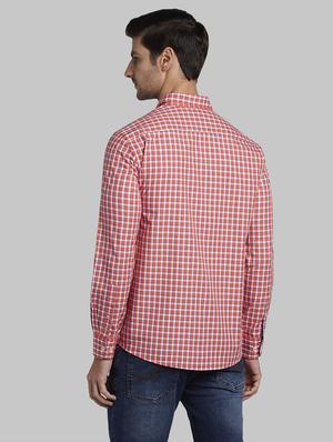orange checkered casual shirt - 17670080 - Standard Image - 3
