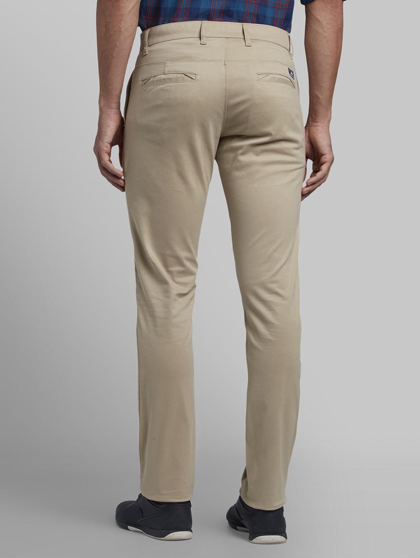 beige textured flat front casual trouser - 17670081 - Zoom Image - 3