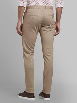 beige textured flat front casual trouser - 17670084 - Standard Image - 3