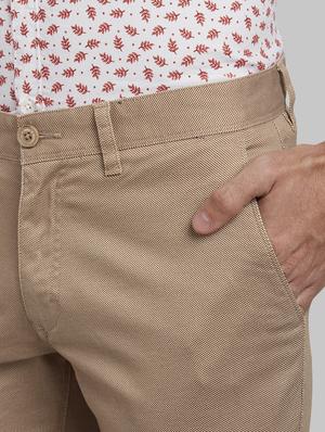 beige textured flat front casual trouser - 17670084 - Standard Image - 5