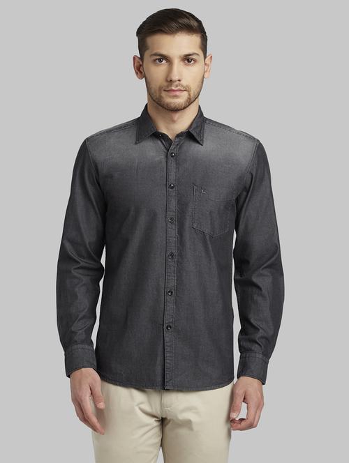 black faded casual shirt - 17670085 - Standard Image - 1