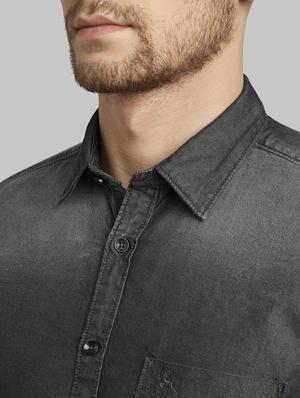 black faded casual shirt - 17670085 - Standard Image - 5