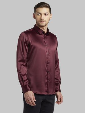 maroon solid casual shirt - 17670095 - Standard Image - 2