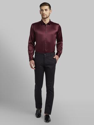 maroon solid casual shirt - 17670095 - Standard Image - 4