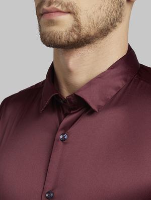 maroon solid casual shirt - 17670095 - Standard Image - 5