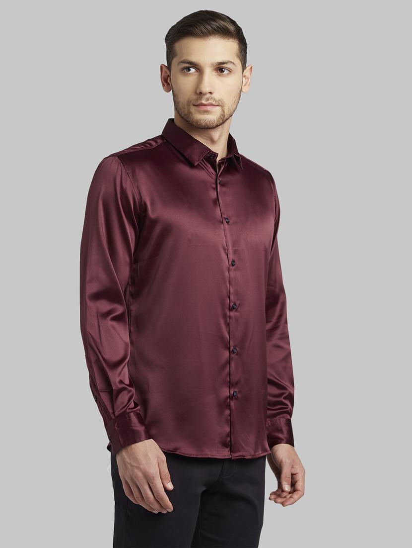 maroon solid casual shirt - 17670095 - Zoom Image - 2