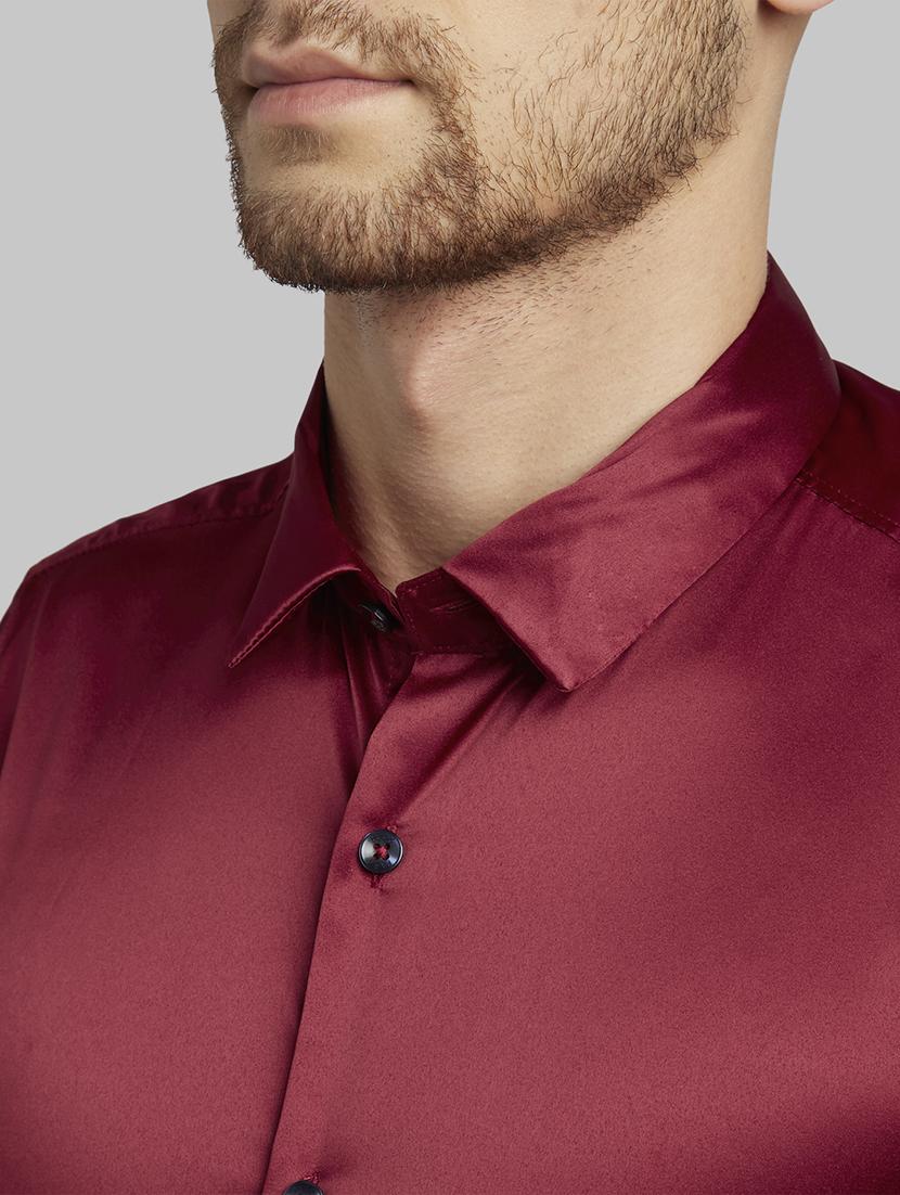 maroon solid casual shirt - 17670096 - Zoom Image - 5