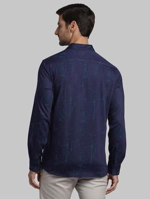 navy blue printed casual shirt - 17670106 - Standard Image - 3