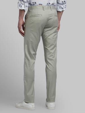 green solid flat front casual trouser - 17670107 - Standard Image - 3