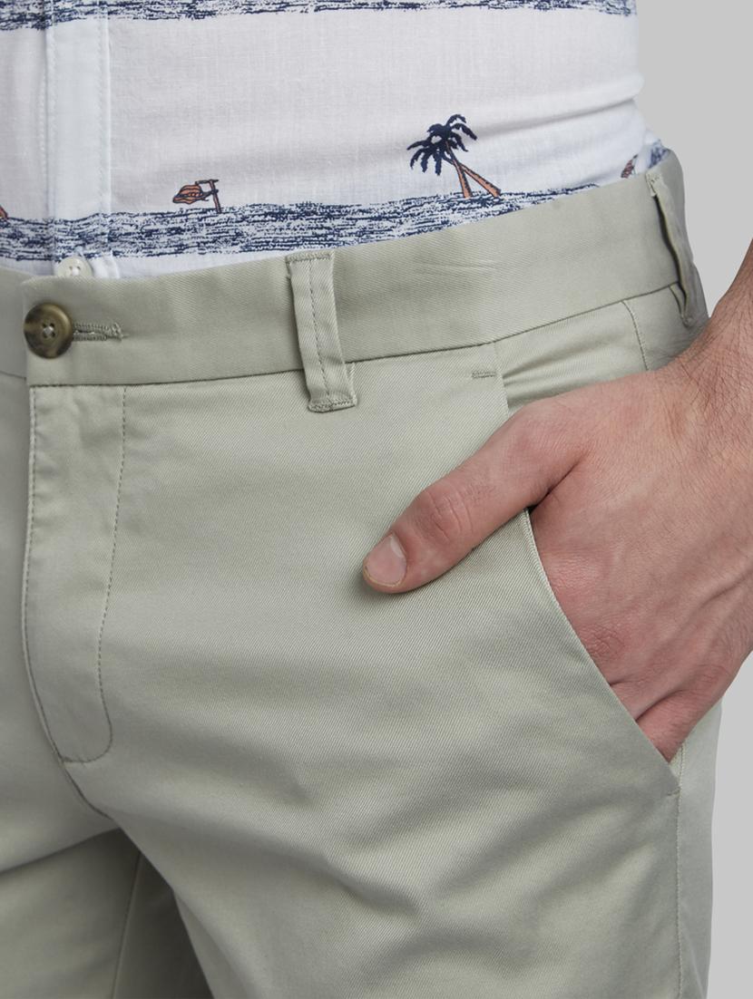 green solid flat front casual trouser - 17670107 - Zoom Image - 5