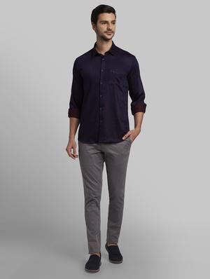 navy blue printed casual shirt - 17670108 - Standard Image - 4