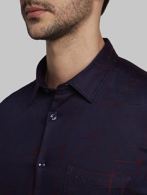 navy blue printed casual shirt - 17670108 - Standard Image - 5