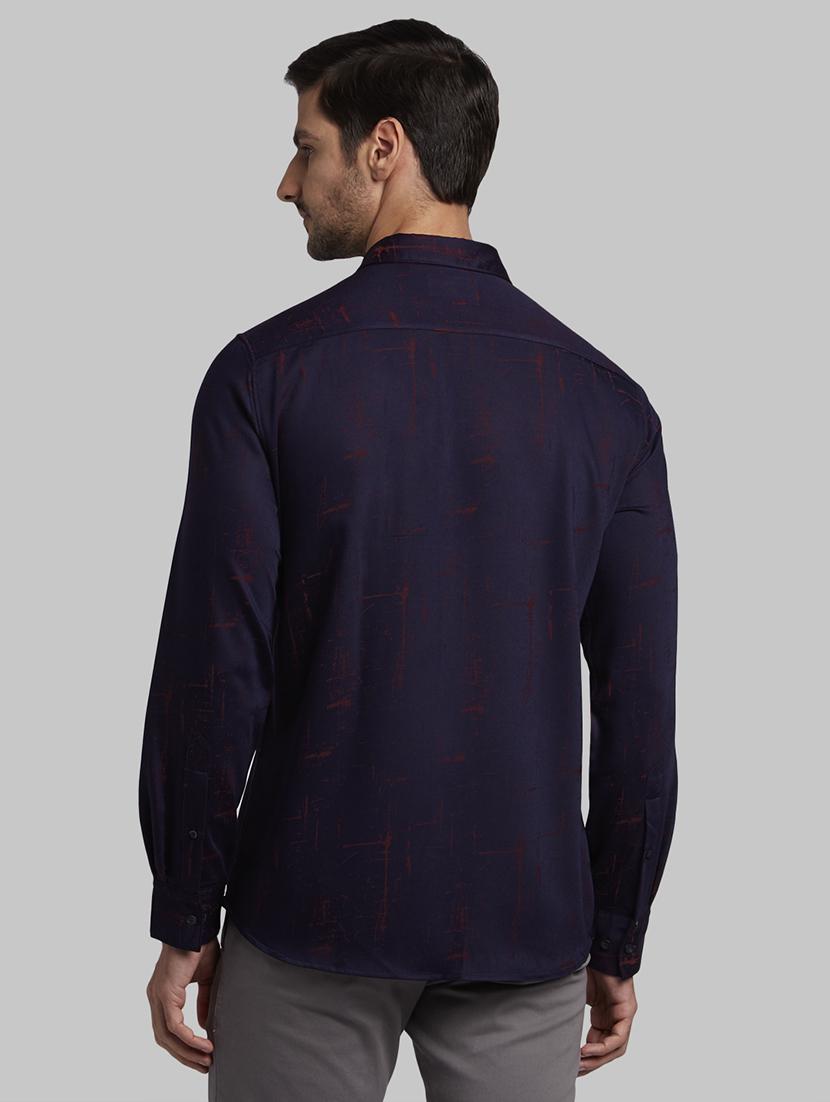 navy blue printed casual shirt - 17670108 - Zoom Image - 3