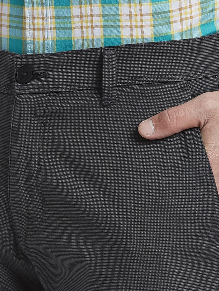 grey textured flat front casual trouser - 17670115 - Zoom Image - 5