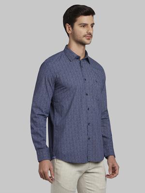 blue printed casual shirt - 17670127 - Standard Image - 2