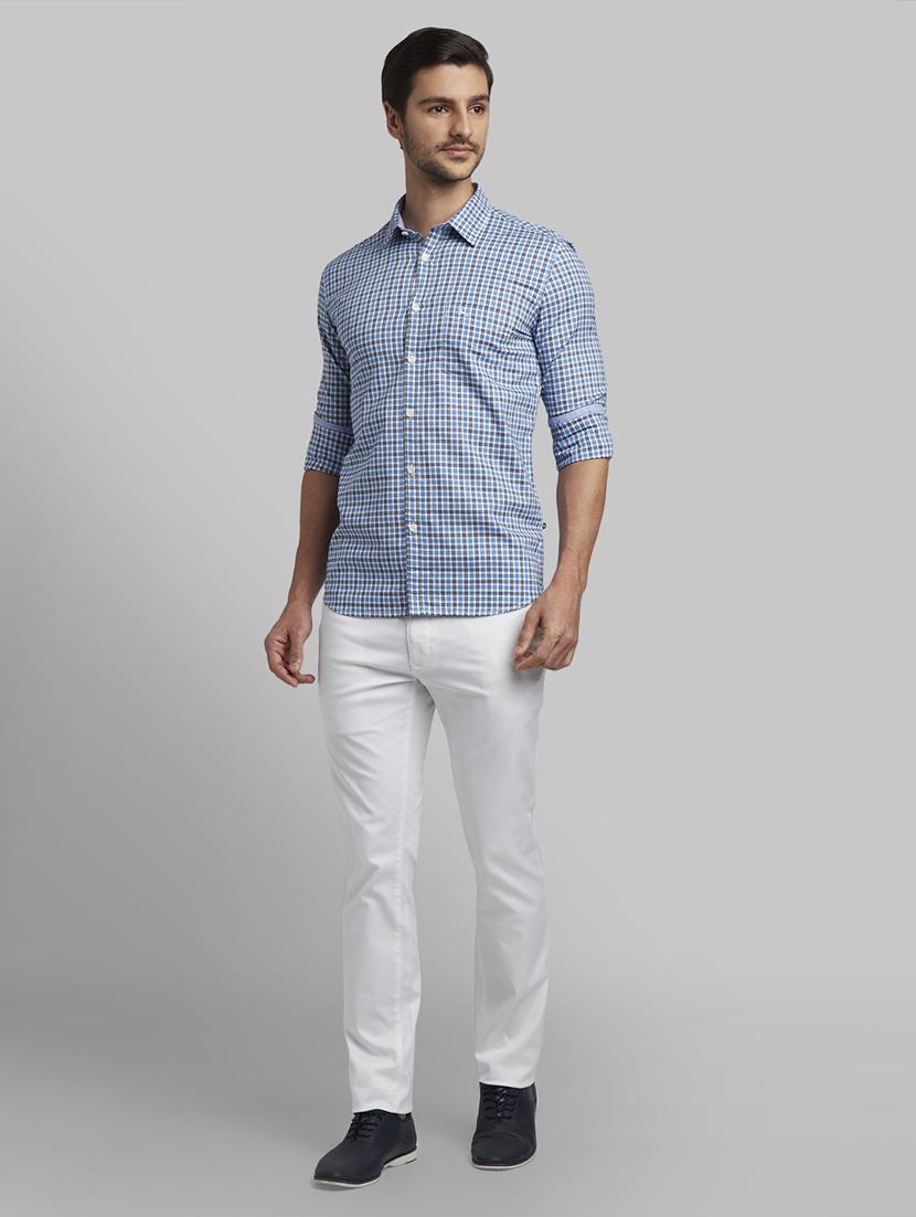 blue checkered casual shirt - 17670128 - Zoom Image - 4