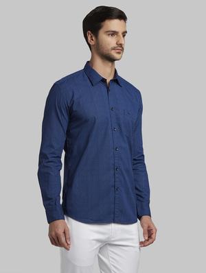 blue printed casual shirt - 17670136 - Standard Image - 2