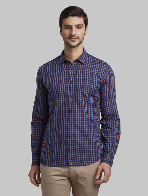 blue checkered casual shirt - 17670139 - Standard Image - 1