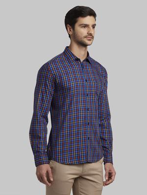 blue checkered casual shirt - 17670139 - Standard Image - 2