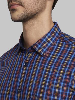 blue checkered casual shirt - 17670139 - Standard Image - 5