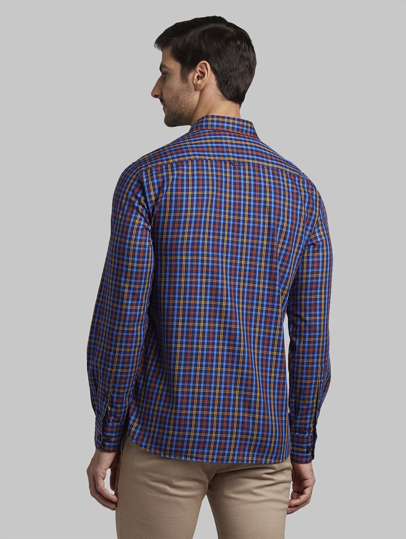 blue checkered casual shirt - 17670139 - Zoom Image - 3